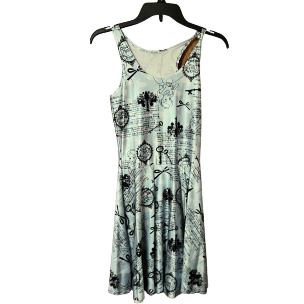 Disney Alice & Wonderland Cheshire Cat Print Sleeveless A Line Blouse Size XL